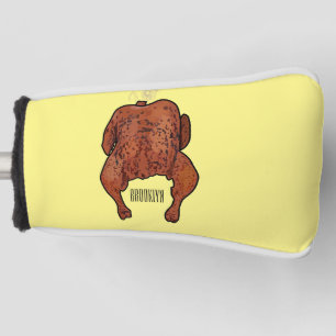 Roast chicken cartoon illustration  golf head cover