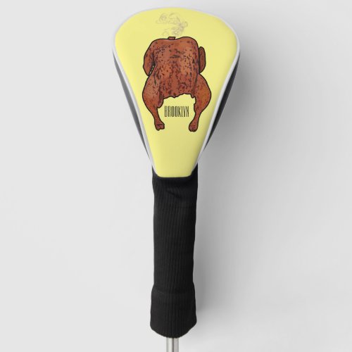 Roast chicken cartoon illustration  golf head cover