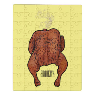 Roast chicken cartoon illustration  jigsaw puzzle