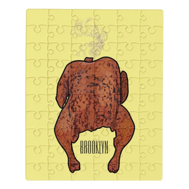 Roast chicken cartoon illustration  jigsaw puzzle (Puzzle Vertical)