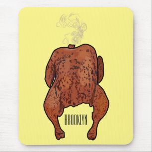 Roast chicken cartoon illustration mouse pad