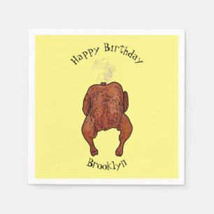 Roast chicken cartoon illustration napkins