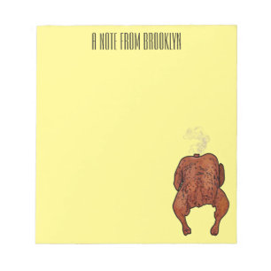Roast chicken cartoon illustration  notepad