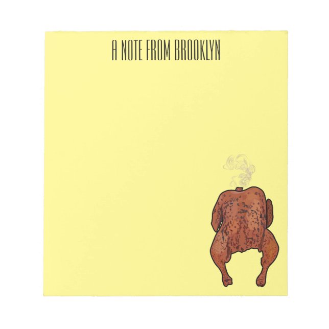 Roast chicken cartoon illustration  notepad (Front)