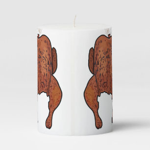 Roast chicken cartoon illustration pillar candle