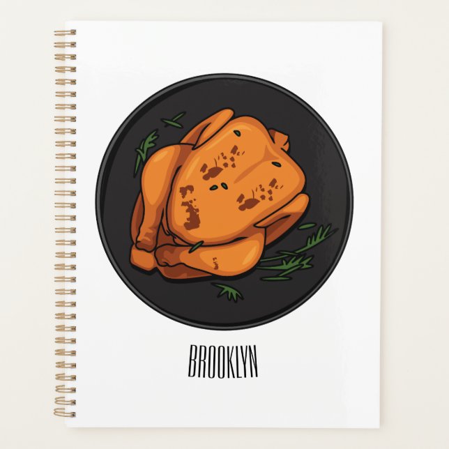 Roast chicken cartoon illustration planner (Front)