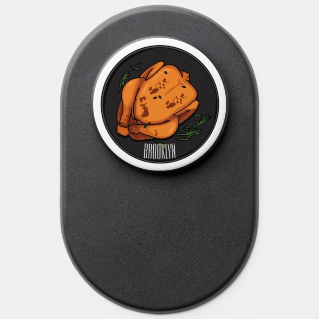 Roast chicken cartoon illustration PopSocket (Popsocket)