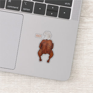Roast chicken cartoon illustration  sticker