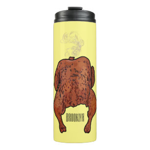 Roast chicken cartoon illustration  thermal tumbler