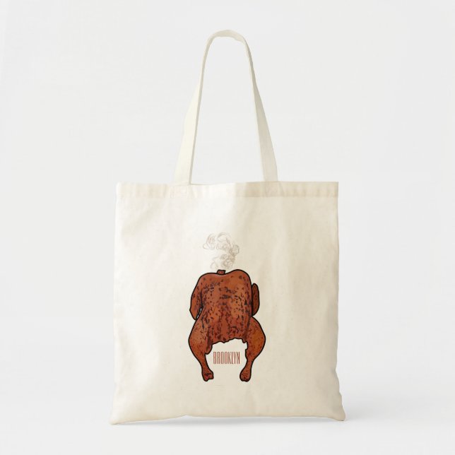 Roast chicken cartoon illustration  tote bag (Front)