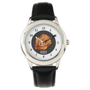 Roast chicken cartoon illustration watch