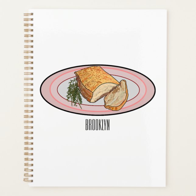 Roast pork belly cartoon illustration  planner (Front)
