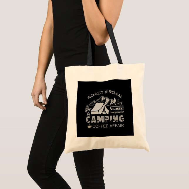Roast & Roam-A Camping Coffee Affair Design Tote Bag (Front (Product))