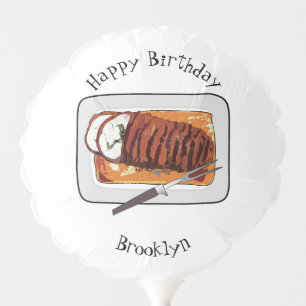 Roast turkey breast cartoon illustration balloon