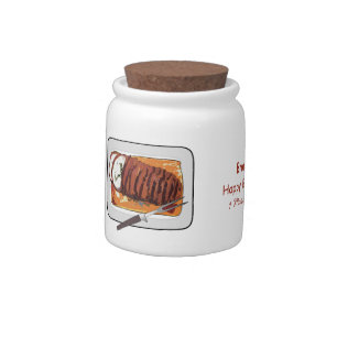 Roast turkey breast cartoon illustration candy jar