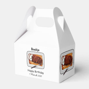 Roast turkey breast cartoon illustration favor boxes