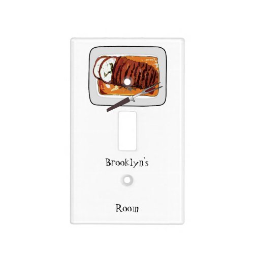 Roast turkey breast cartoon illustration light switch cover