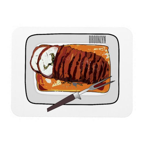 Roast turkey breast cartoon illustration  magnet