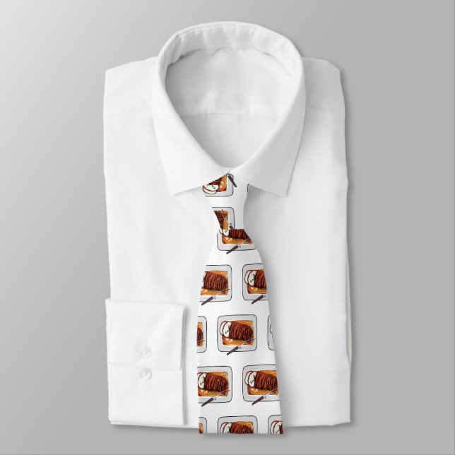 Roast turkey breast cartoon illustration  neck tie (Tied)