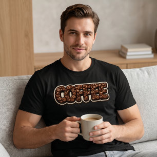 Roasted Bean Typography Coffee T-Shirt