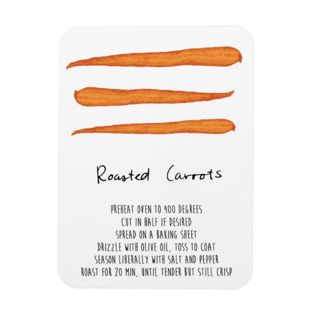 Roasted Carrots Recipe Magnet (Vertical)