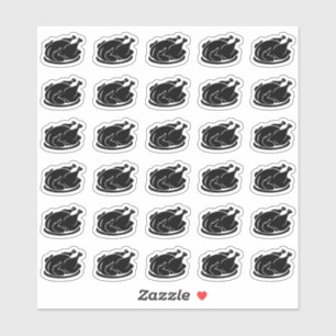 Roasted Chicken Wedding Place Card Meal Choice Sticker
