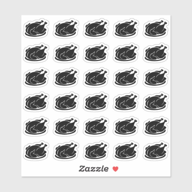 Roasted Chicken Wedding Place Card Meal Choice Sticker (Sheet)
