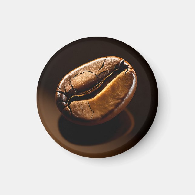 Roasted Coffee Bean Macro Closeup Magnet (Front)