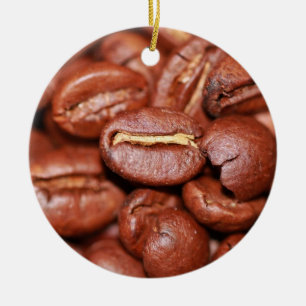 Roasted Coffee Beans Ceramic Ornament