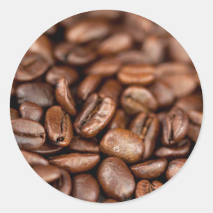 Roasted Coffee Beans Classic Round Sticker