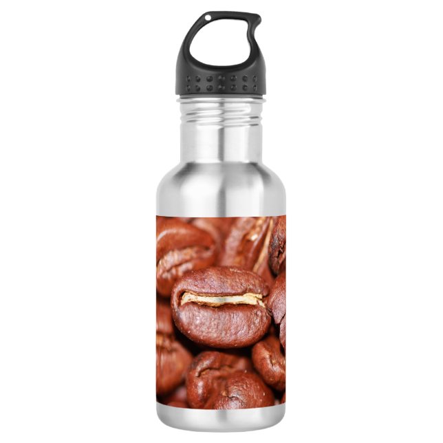 Roasted Coffee Beans Stainless Steel Water Bottle (Front)