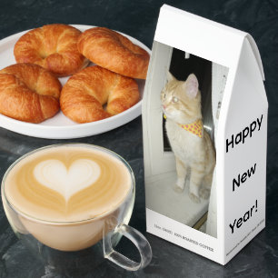 Roasted Coffee Favor Cat Photo Text