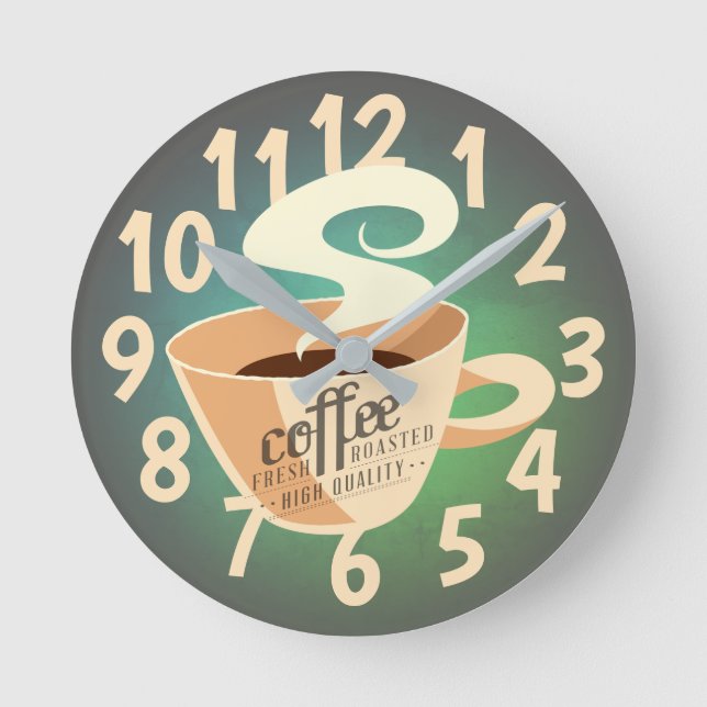 Roasted Coffee (Green) Round Clock (Front)