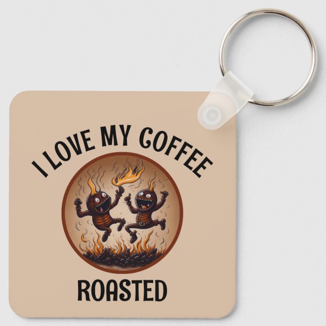 Roasted Coffee Metal Keychain (Back)
