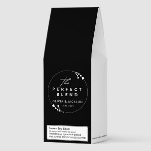 Roasted Coffee Modern Wedding Couple Name Black