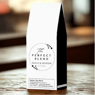 Roasted Coffee Modern Wedding Couple Name Black