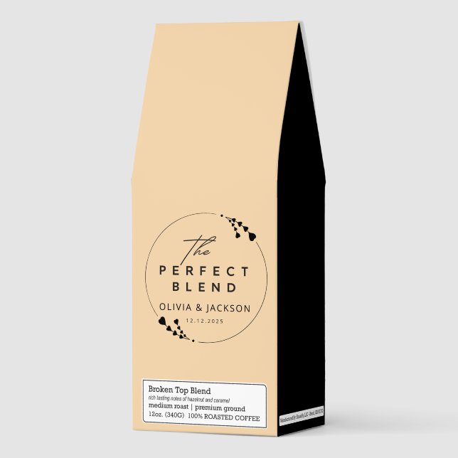 Roasted Coffee Modern Wedding Couple Name Golden (Front)