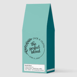 Roasted Coffee Of Modern Wedding Couple Name Date