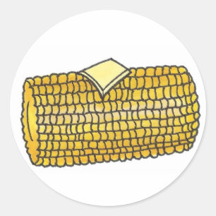 Roasted Corn on the Cob Butter Summer Picnic Food Classic Round Sticker