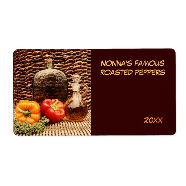 roasted peppers canning label (Front)