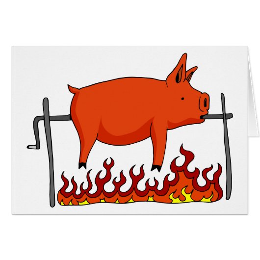 Roasted Pig on a Spit Cards (Front Horizontal)