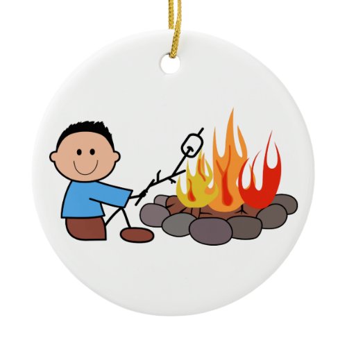 Roasting Marshmallows Ceramic Ornament