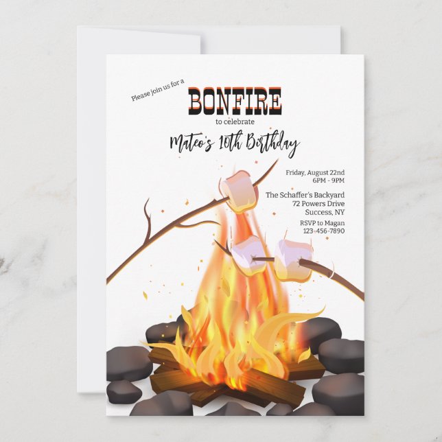 Roasting Marshmallows Invitation (Front)