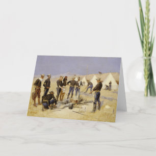 Roasting the Christmas Beef in a Cavalry Camp Holiday Card