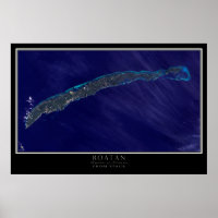 Roatán Bay Islands Honduras Satellite Poster Map