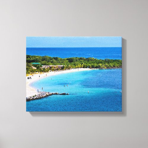 Roatan Beach Wrapped Canvas Print