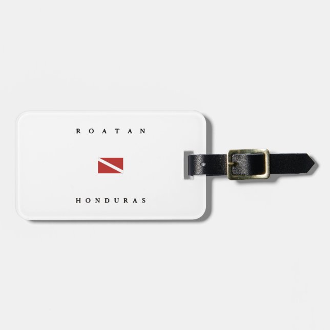 Roatan Honduras Scuba Dive Flag Luggage Tag (Front Horizontal)