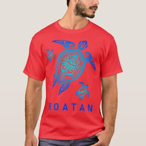 Roatan Honduras  Sea Blue ribal urtle  T_Shirt