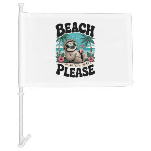 Roatan Honduras Sloth Summer Car Flag