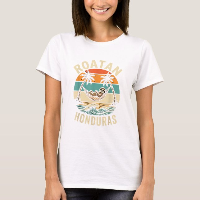 Roatan Honduras Sloth T-Shirt (Front)